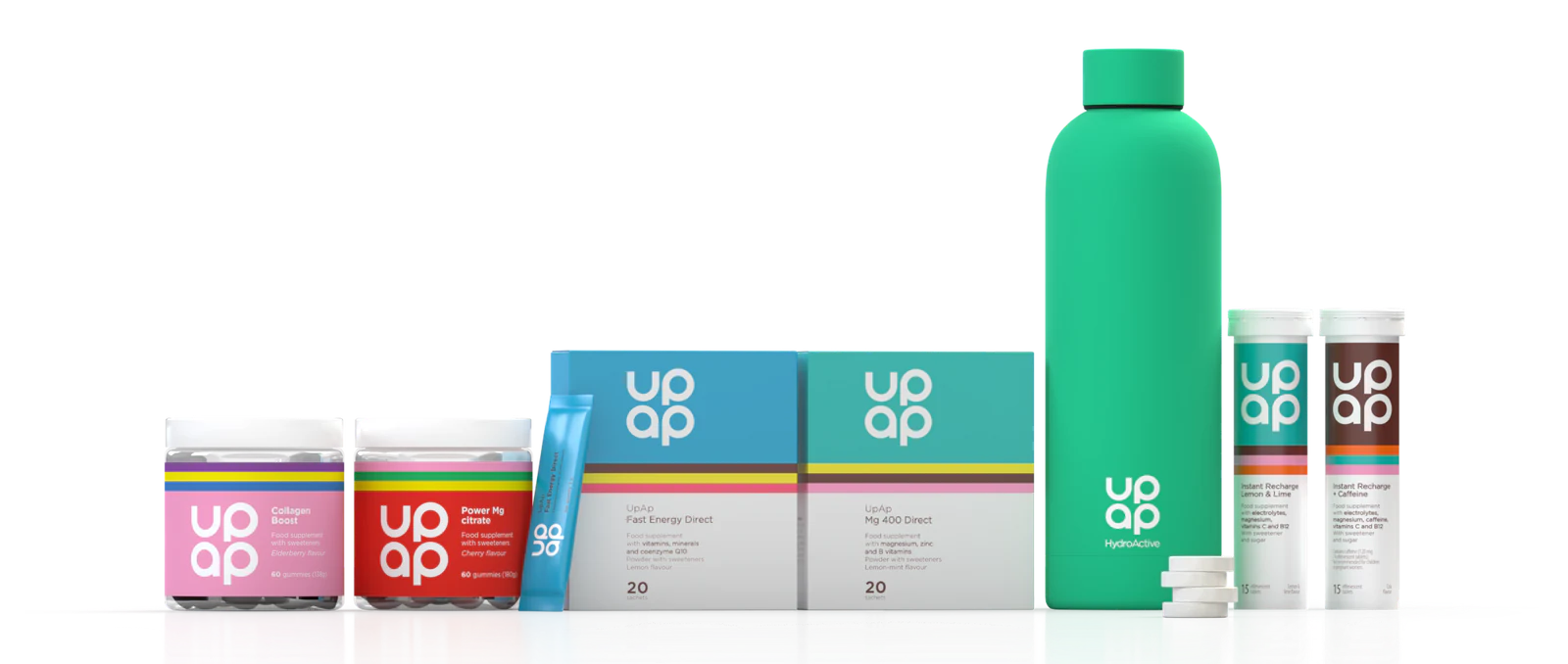 UpAp Gummies, Direct, šumeći proizvodi i boce